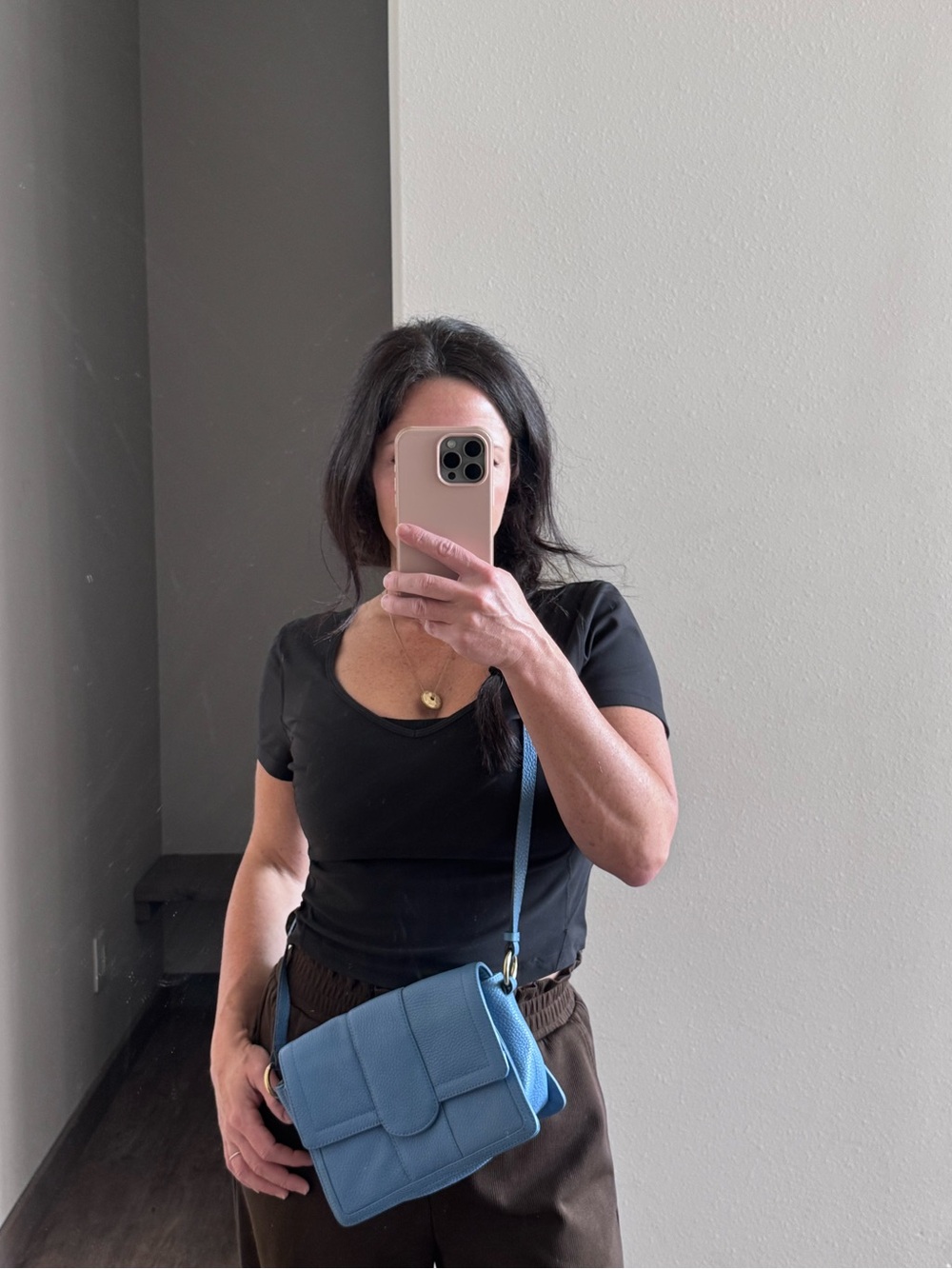 Corder London Blue Leather Crossbody Bag